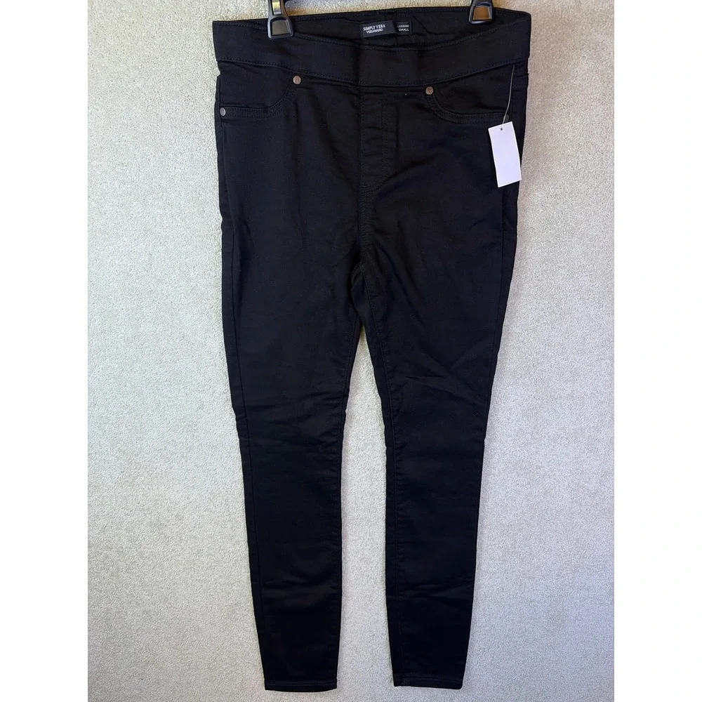 Simply Vera Vera Wang Shaping Denim Leggings Small Black Mid Rise WSV31LG16R3‎